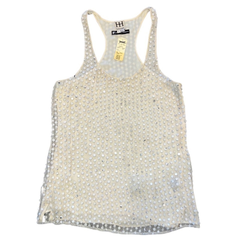 Haute Hippie Sequin Beaded Silk Tank Top | NWT | Size L - Picture 2 of 11